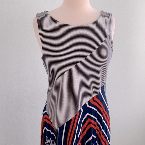 Striped Navy and Red A-Line Dress - Picture 6 of 14